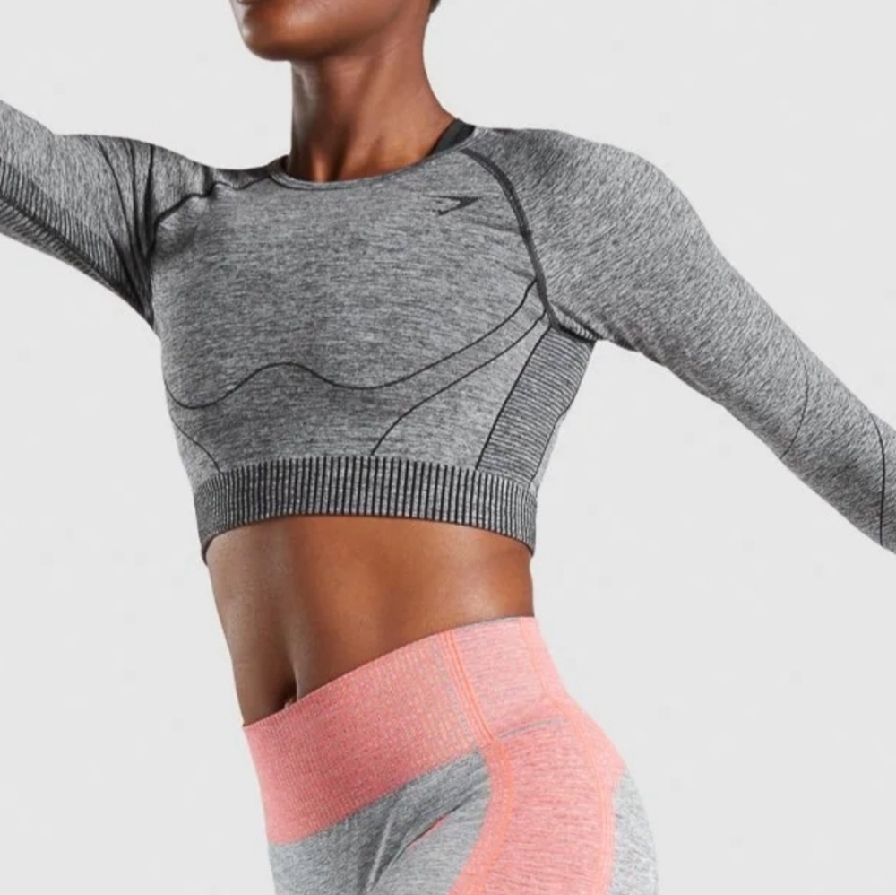 Gymshark Heather Gray Long Sleeve Top
